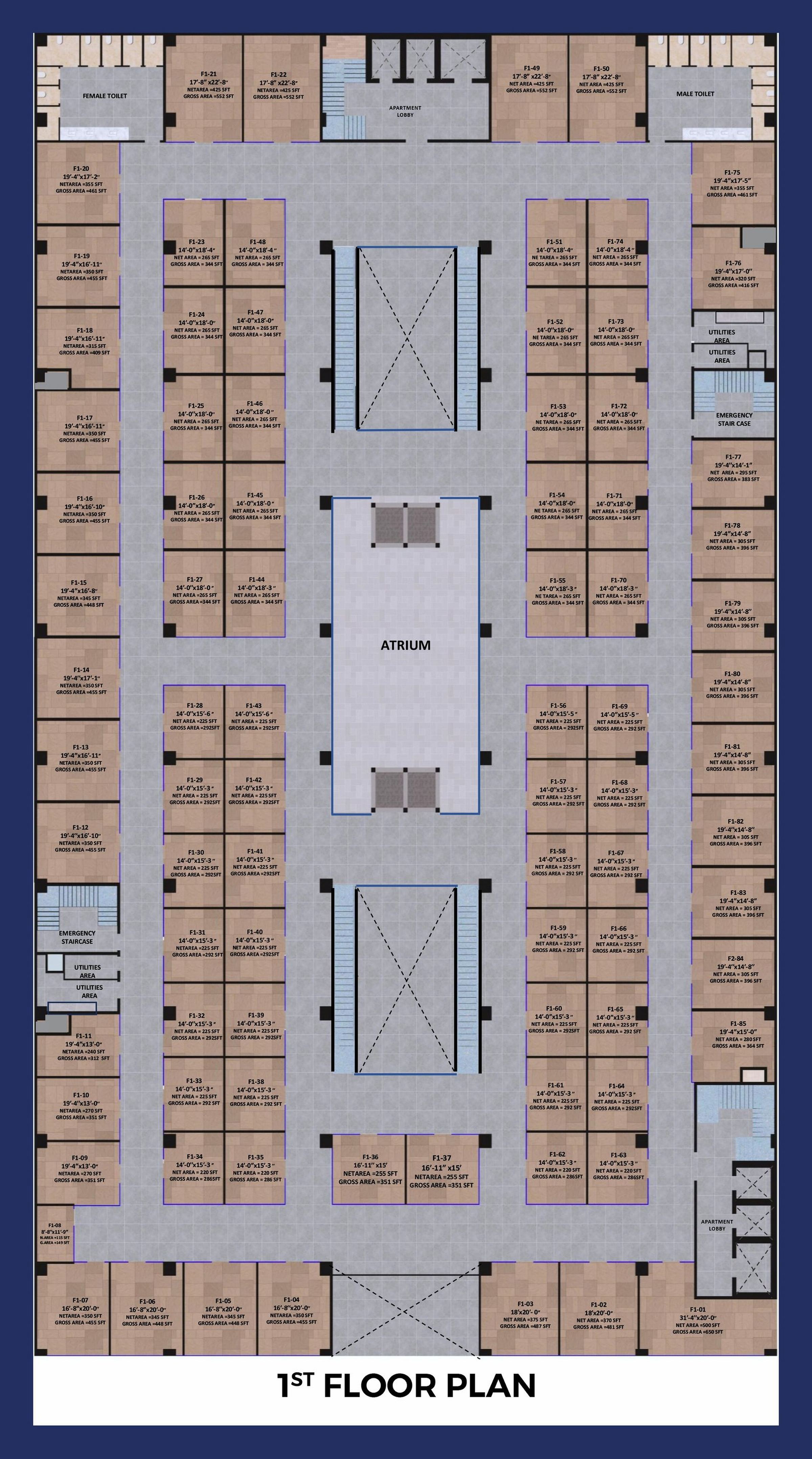 1st Floor Plan for Canton Sky Tower