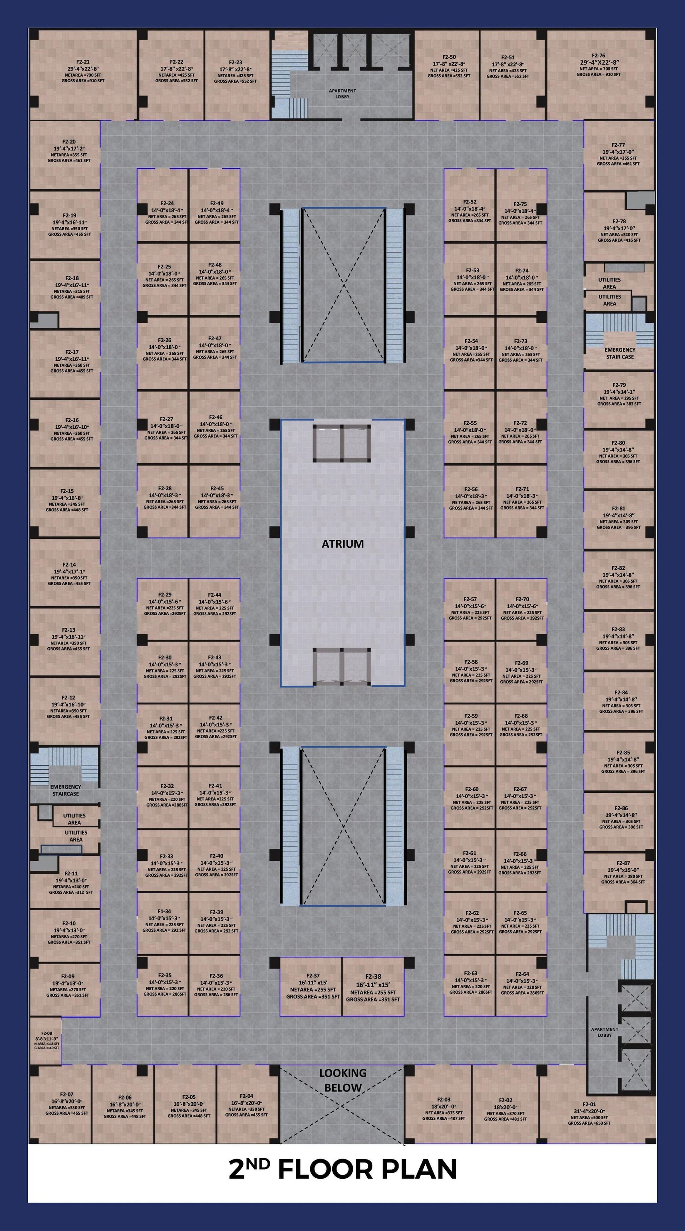 2nd Floor Plan for Canton Sky Tower
