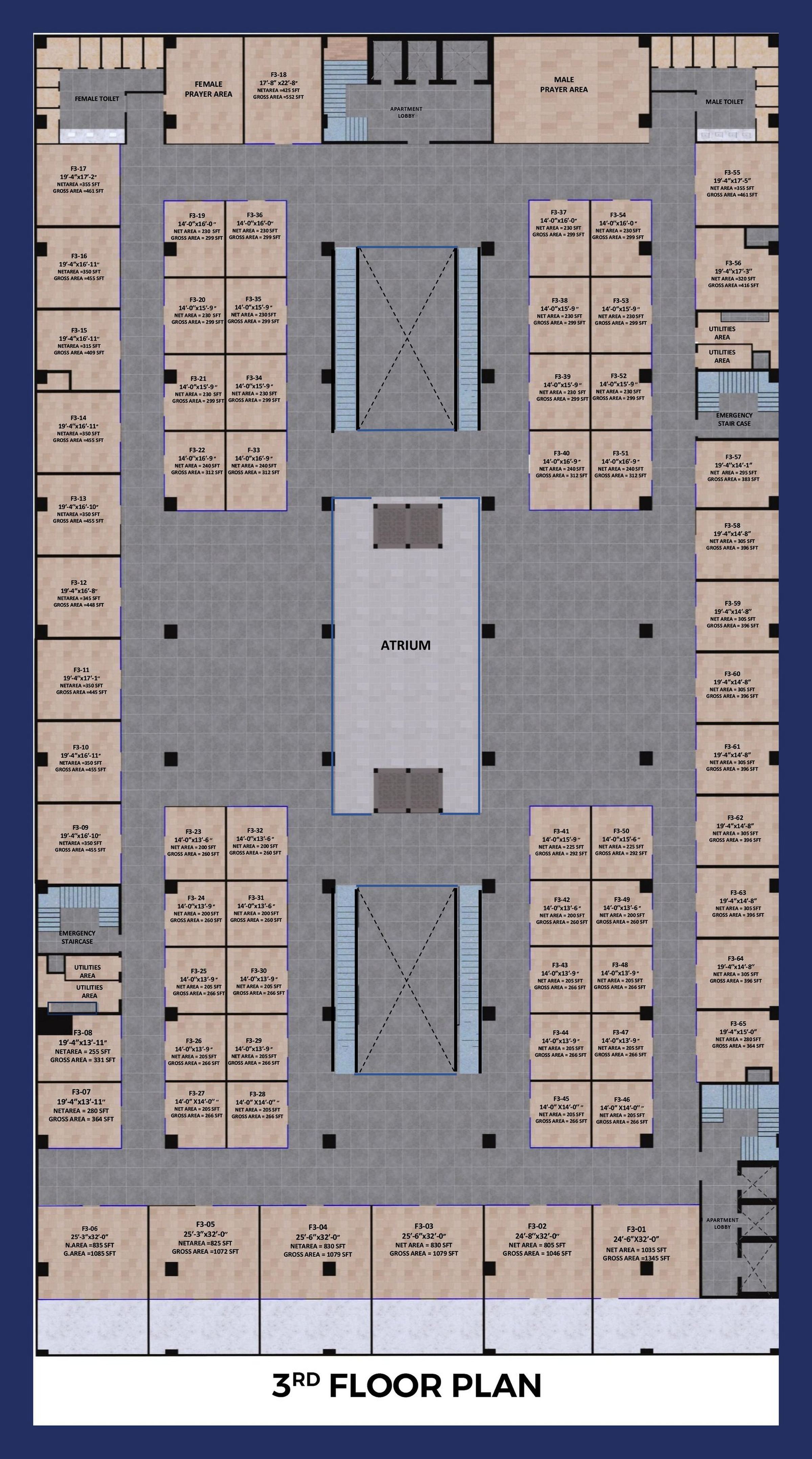 3rd Floor Plan for Canton Sky Tower